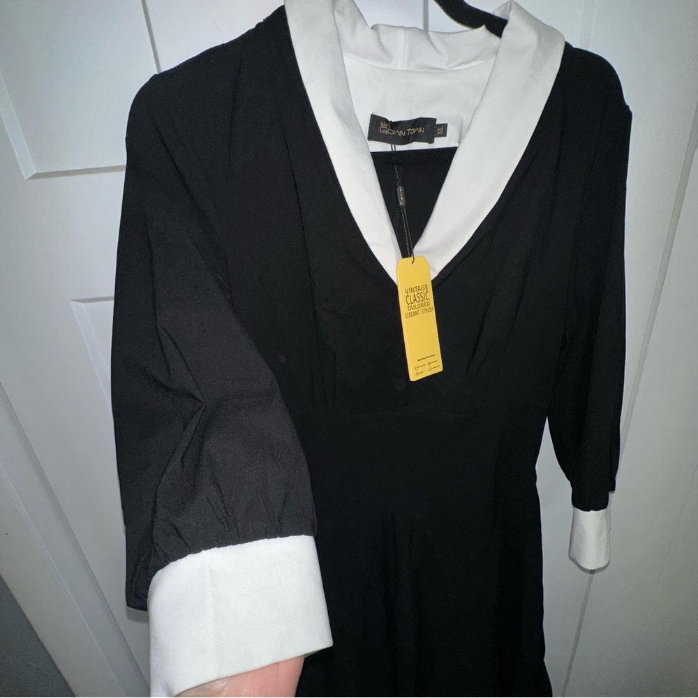 1950’s Inspired Elegant Black and White Women's Dress - xl -nwt - Picture 4 of 10